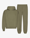 Organic Relaxed Hood Sweatsuit - Dusty Olive