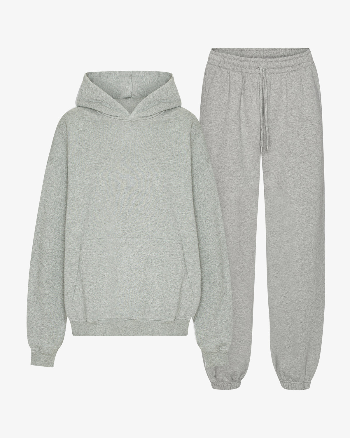 Organic Relaxed Hood Sweatsuit - Heather Grey