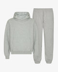 Organic Relaxed Hood Sweatsuit - Heather Grey