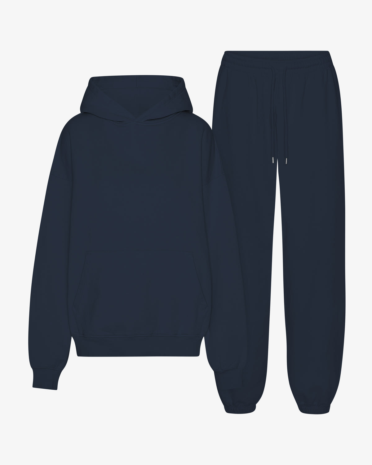 Organic Relaxed Hood Sweatsuit - Navy Blue