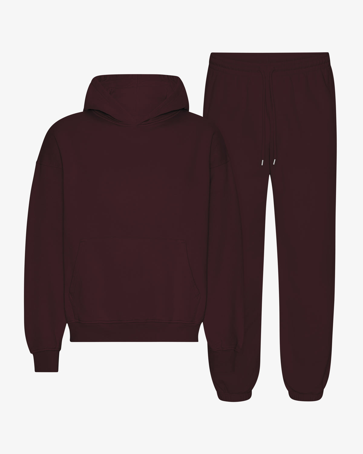 Organic Relaxed Hood Sweatsuit - Oxblood Red