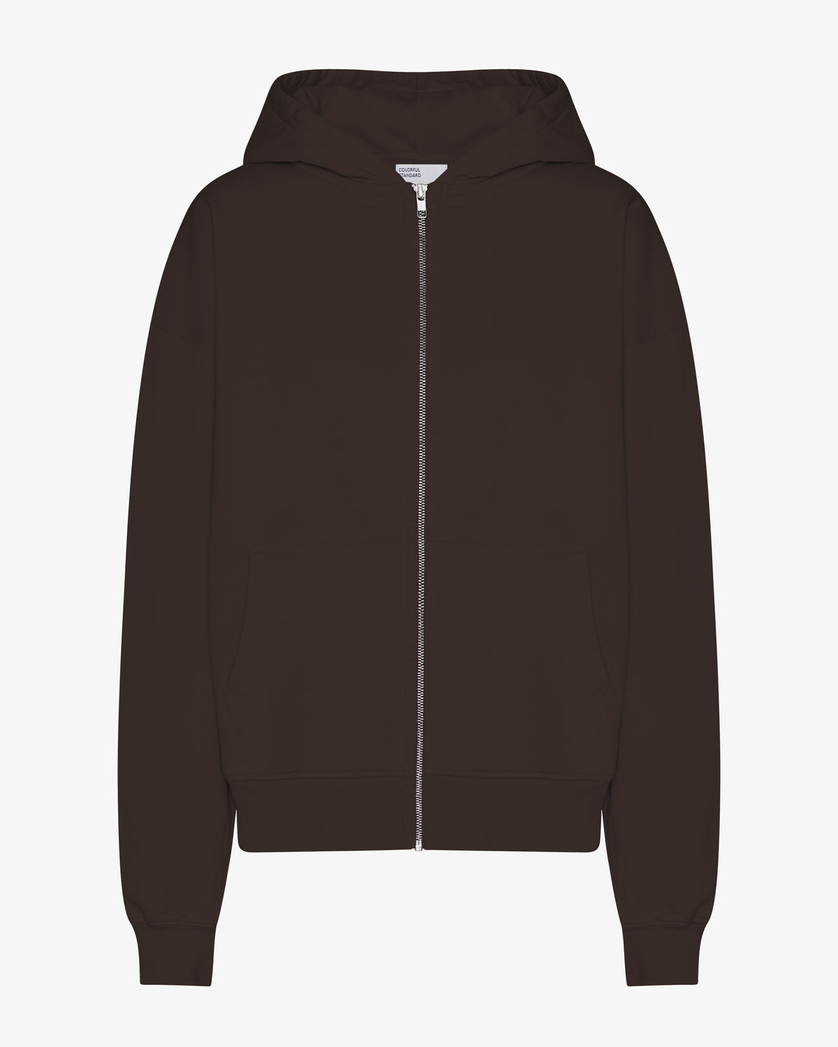 Organic Oversized Zip Hood - Coffee Brown