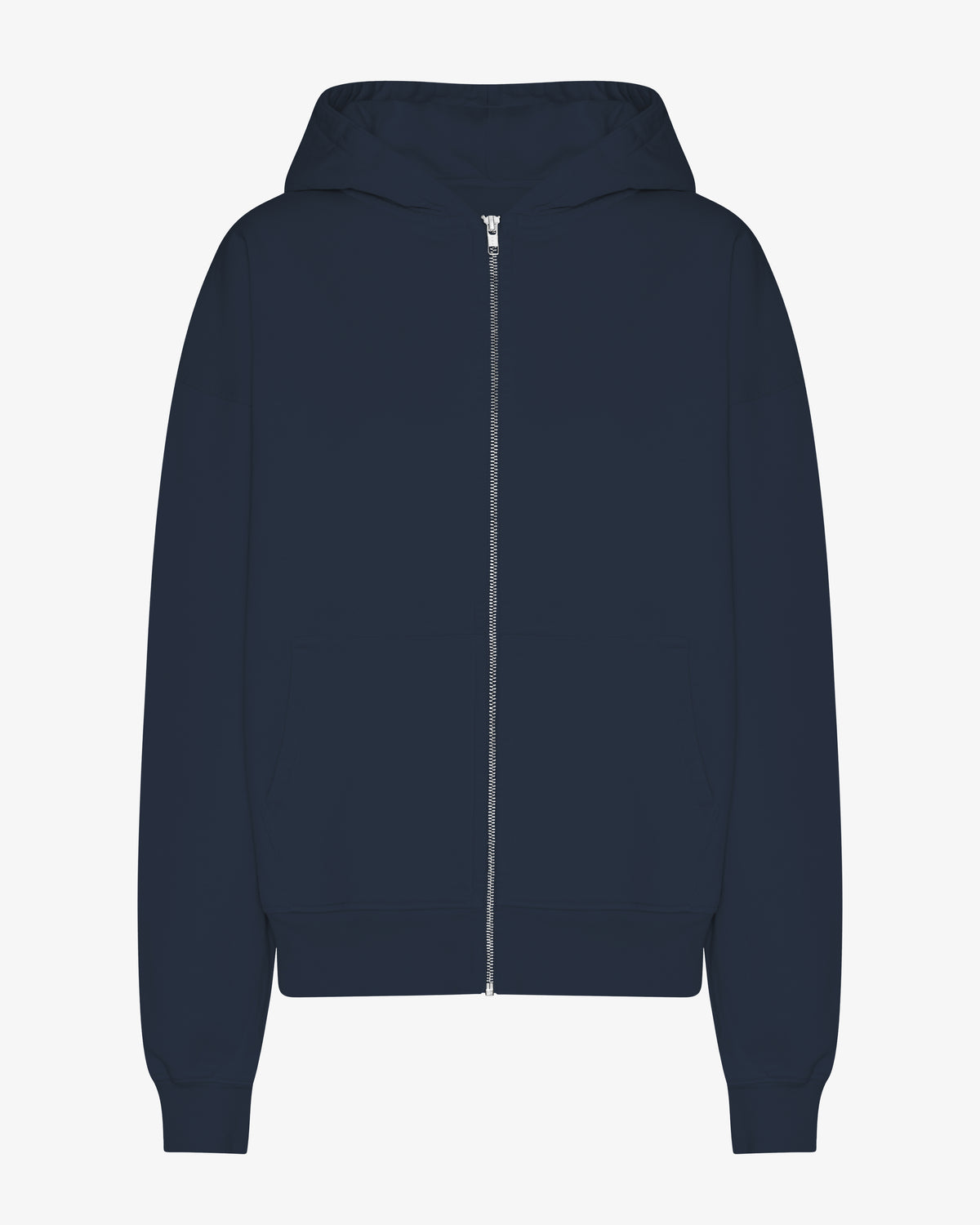 Organic Oversized Zip Hood - Navy Blue
