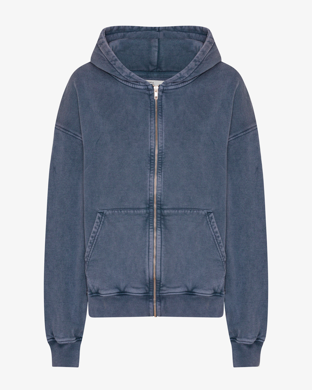 Organic Oversized Zip Hood - Neptune Blue