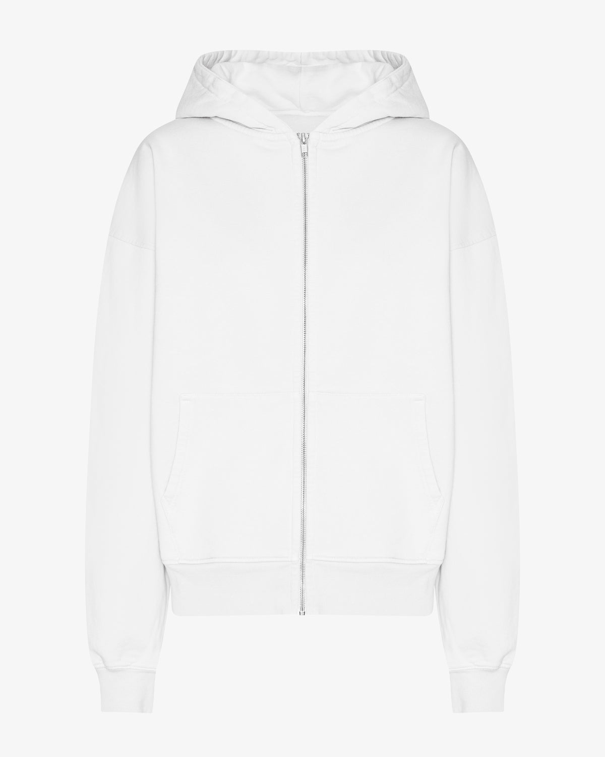 Organic Oversized Zip Hood - Optical White