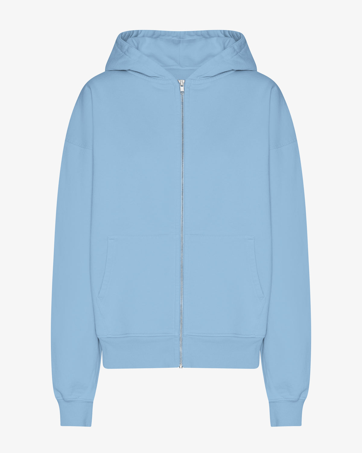 Organic Oversized Zip Hood - Seaside Blue