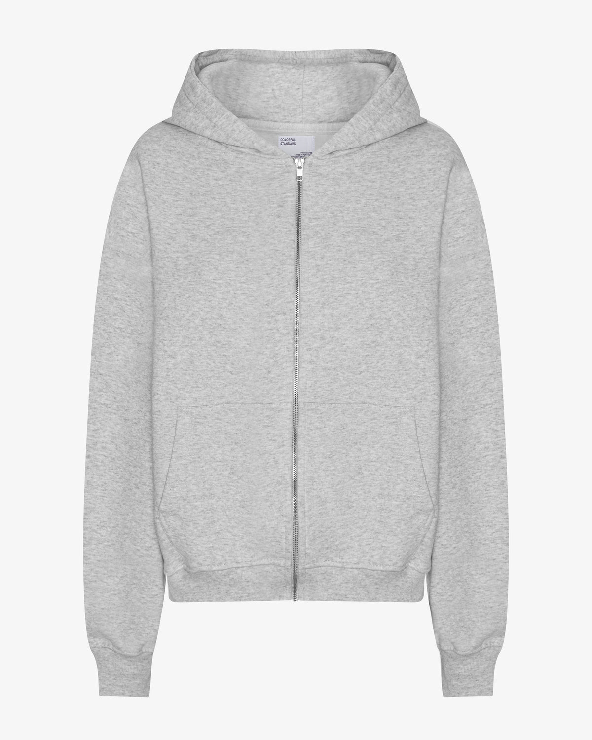 Organic Oversized Zip Hood - Snow Melange