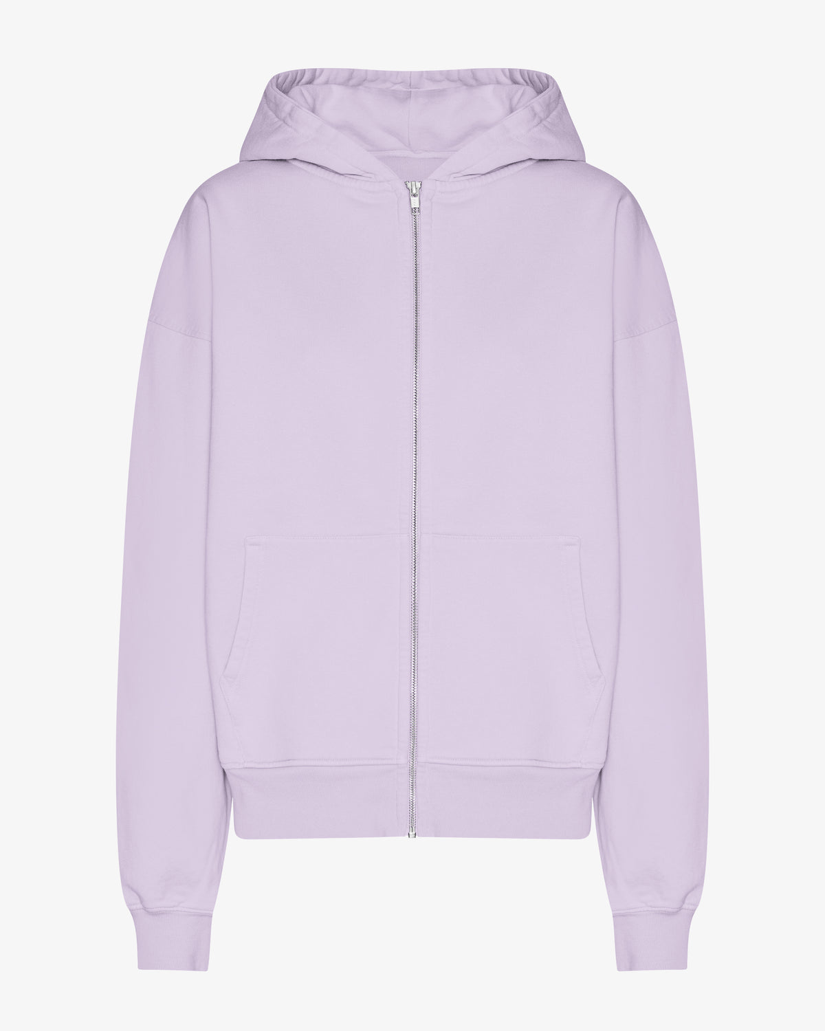 Organic Oversized Zip Hood - Soft Lavender