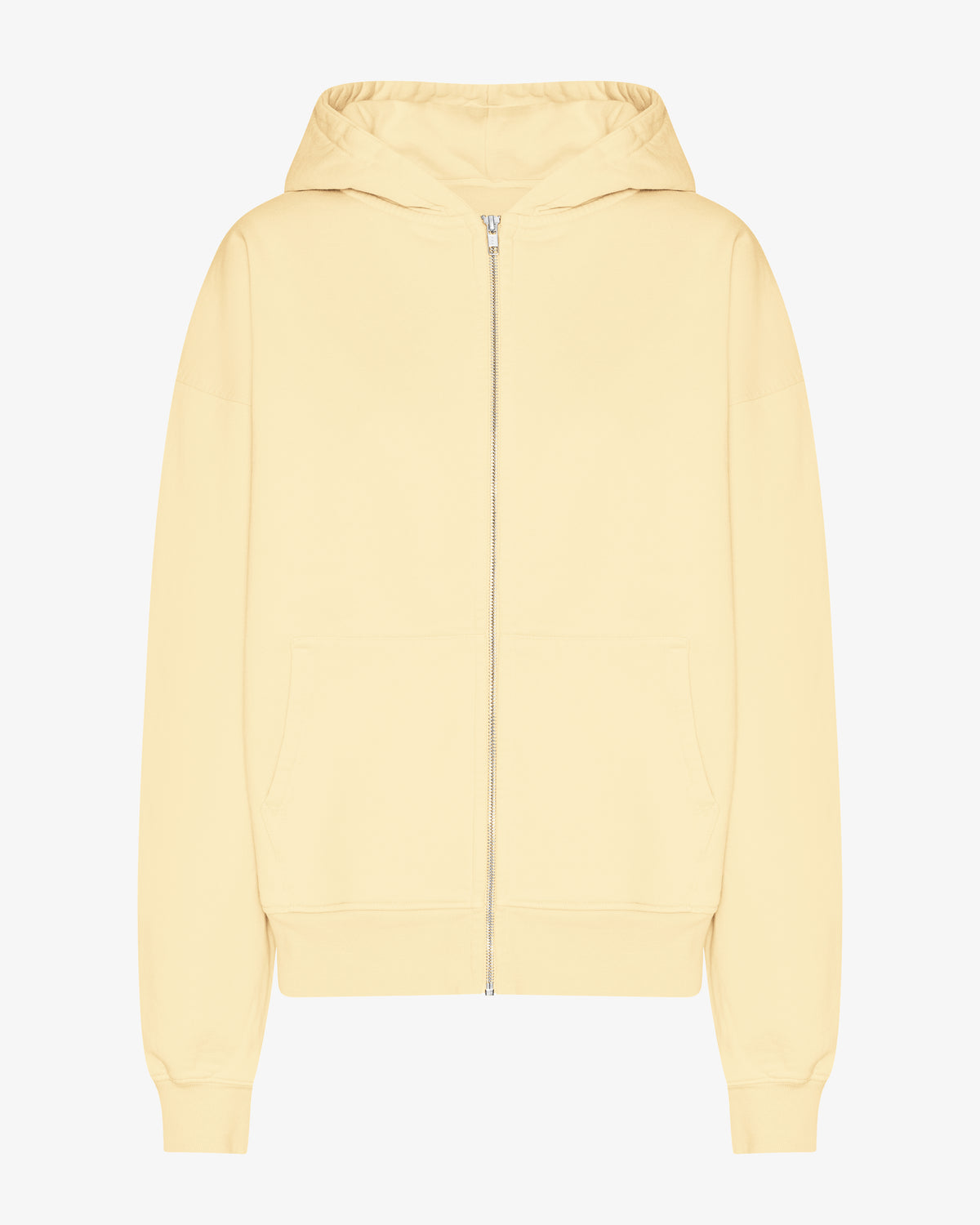Organic Oversized Zip Hood - Soft Yellow