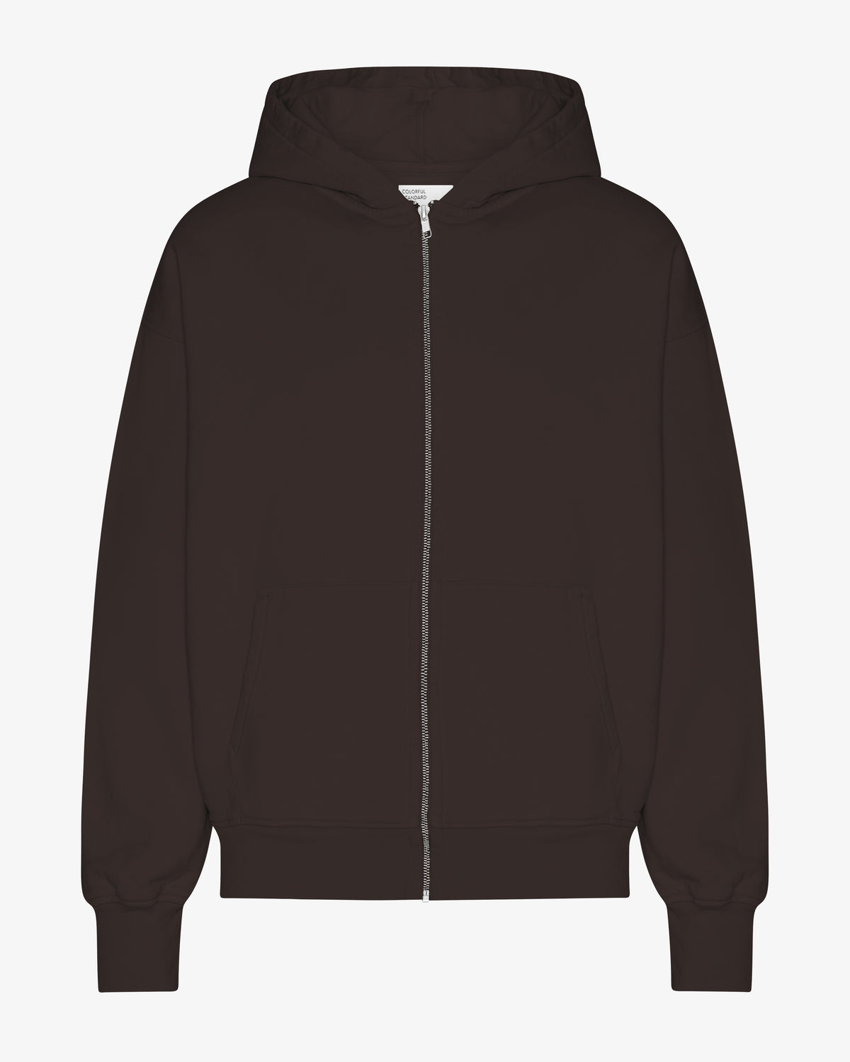 Organic Oversized Zip Hood - Coffee Brown