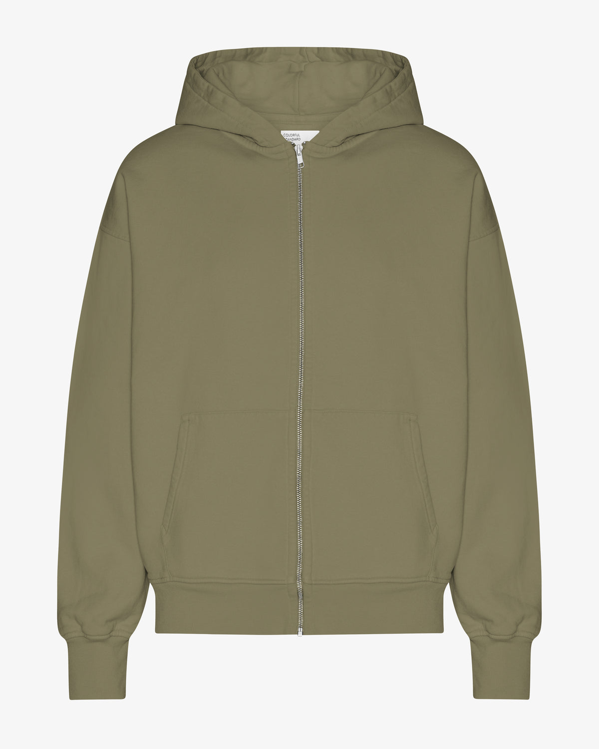 Organic Oversized Zip Hood - Dusty Olive