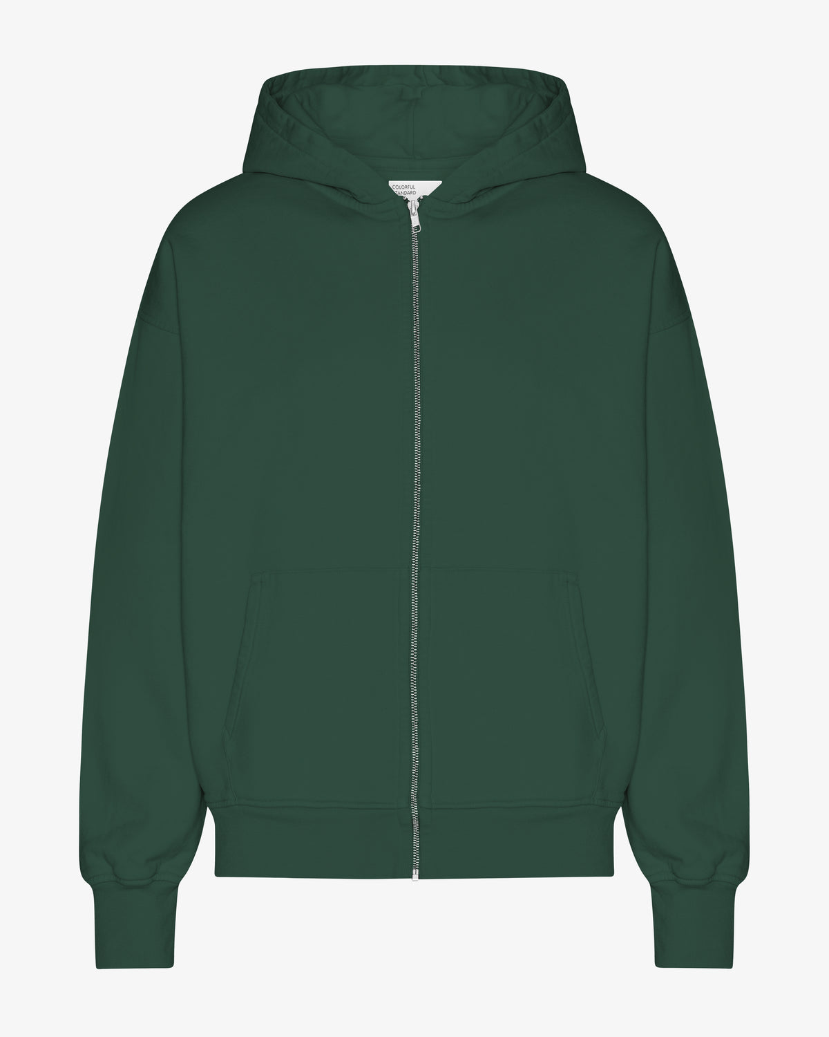 Organic Oversized Zip Hood - Emerald Green
