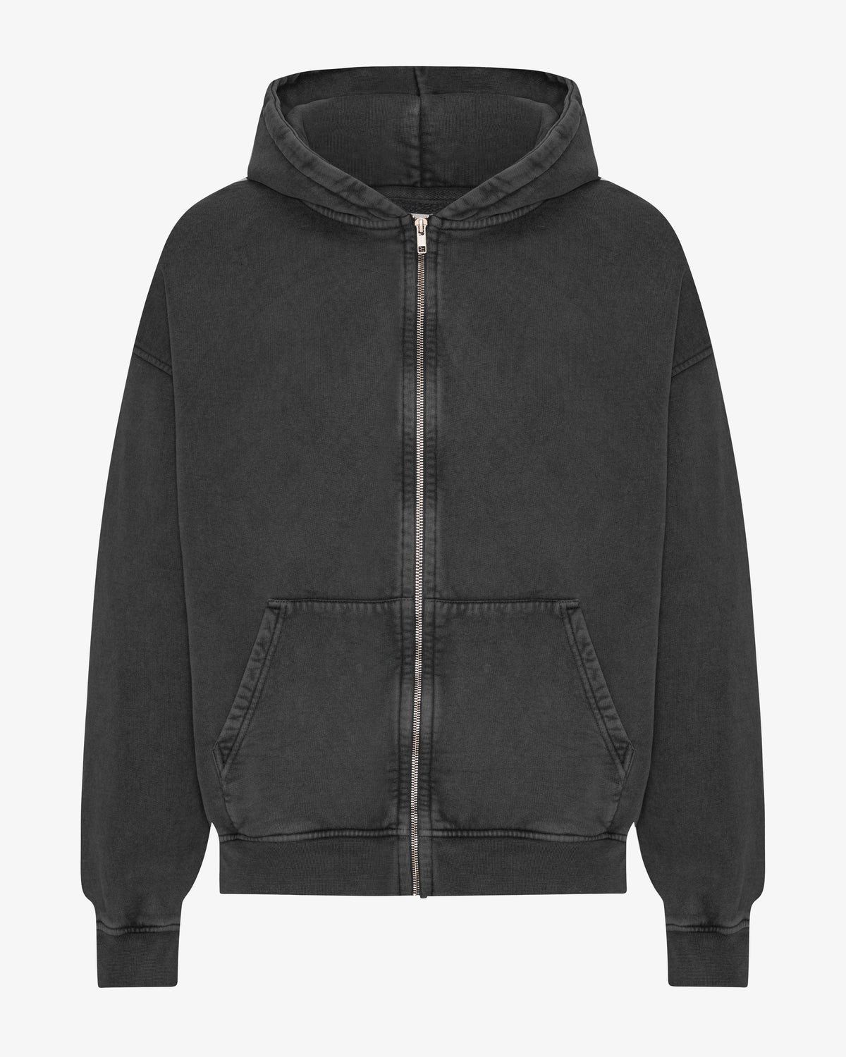 Organic Oversized Zip Hood - Faded Black