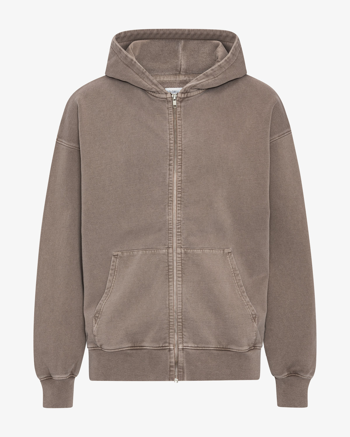 Organic Oversized Zip Hood - Faded Khaki