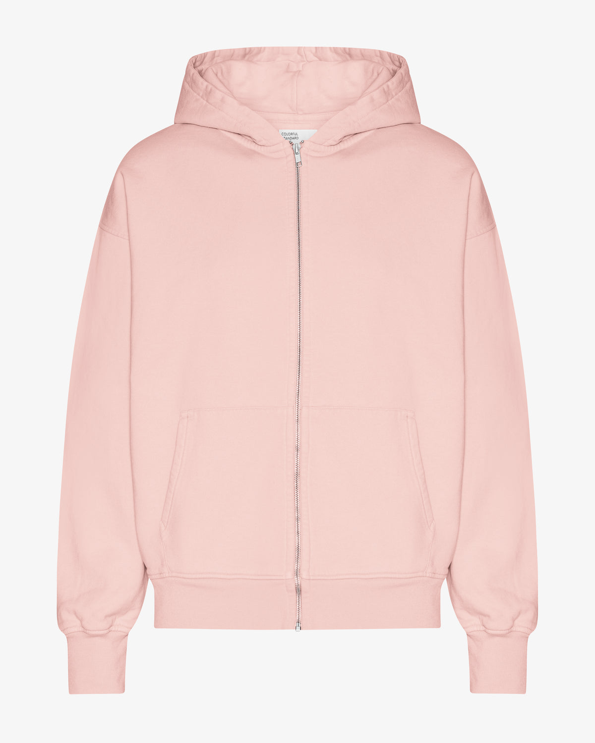 Organic Oversized Zip Hood - Faded Pink
