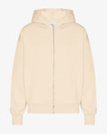 Organic Oversized Zip Hood - Ivory White