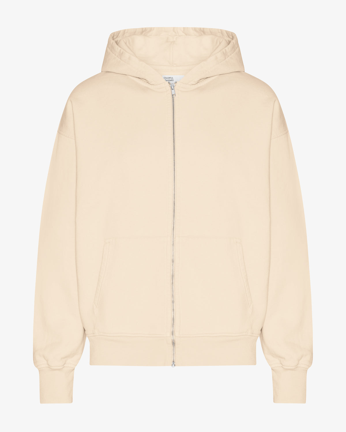 Organic Oversized Zip Hood - Ivory White