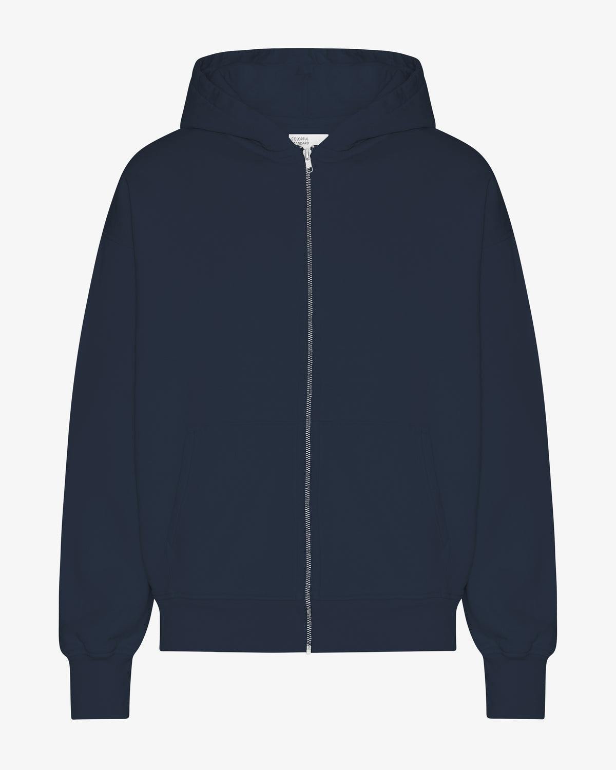 Organic Oversized Zip Hood - Navy Blue