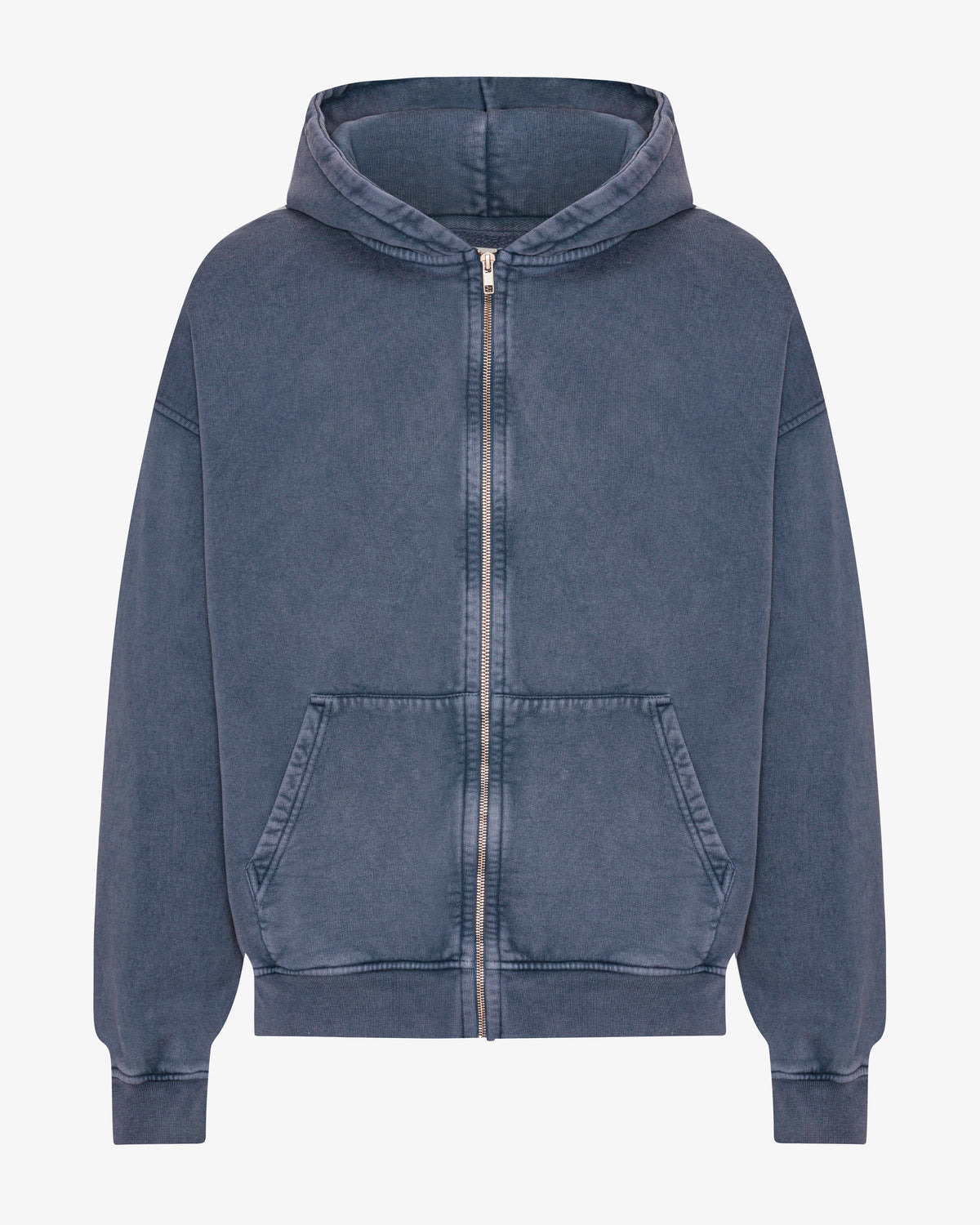 Organic Oversized Zip Hood - Neptune Blue