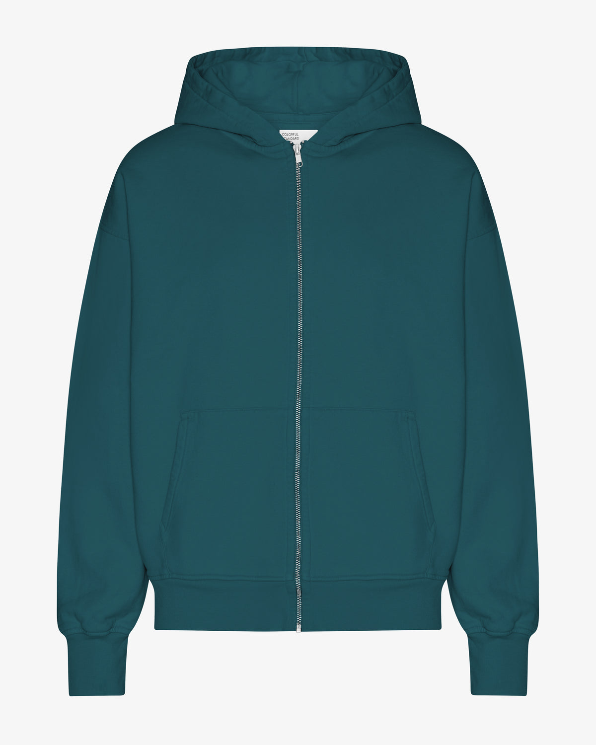 Organic Oversized Zip Hood - Ocean Green
