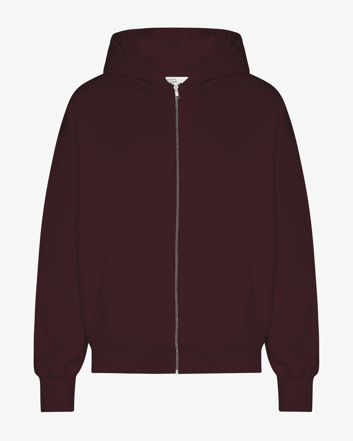 Organic Oversized Zip Hood - Oxblood Red