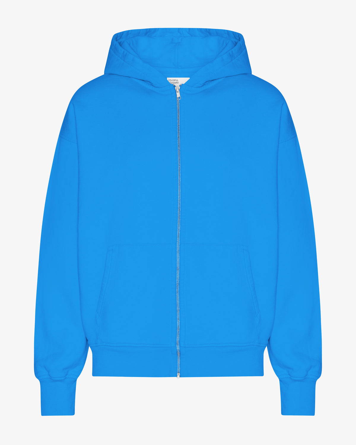 Organic Oversized Zip Hood - Pacific Blue