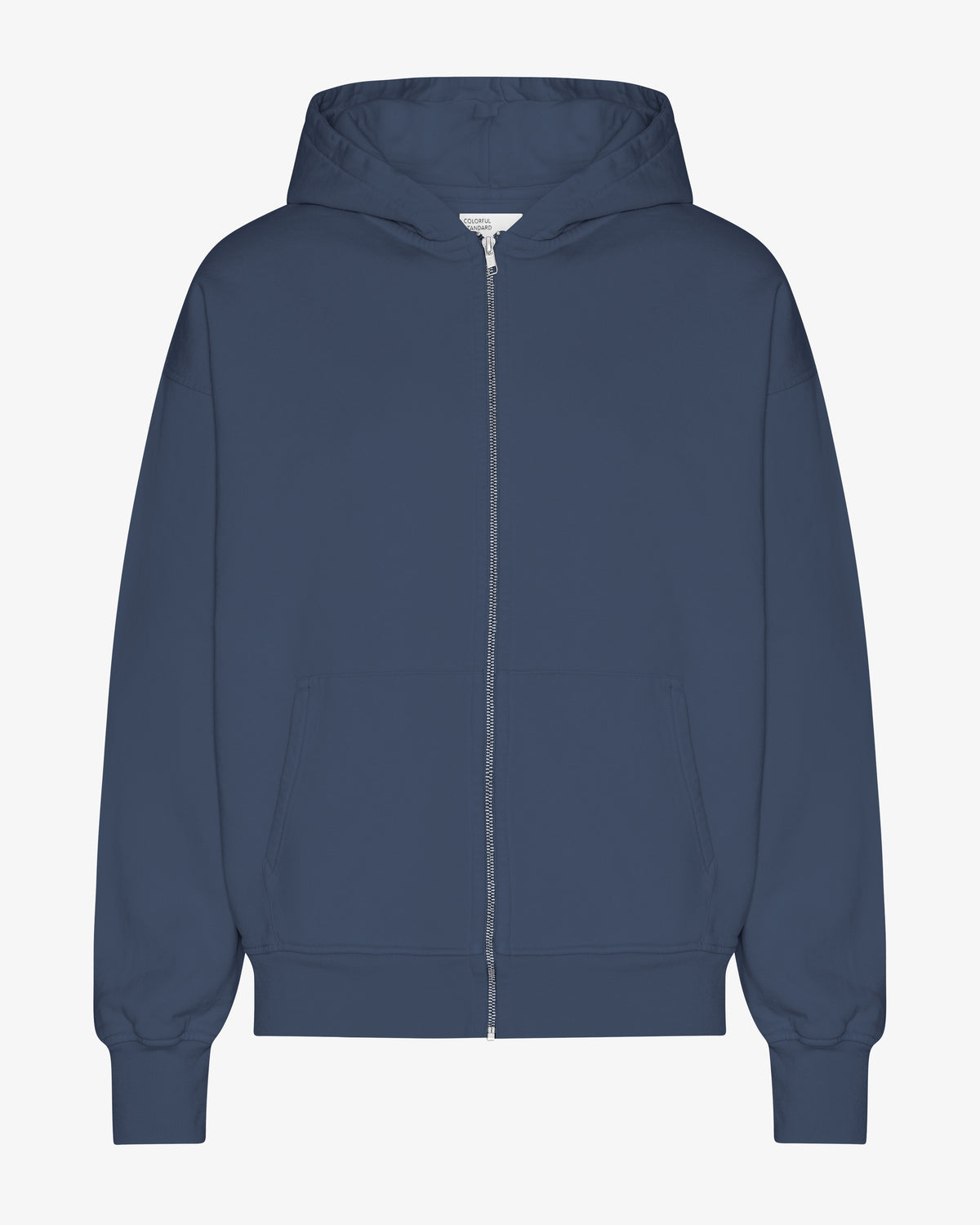 Organic Oversized Zip Hood - Petrol Blue