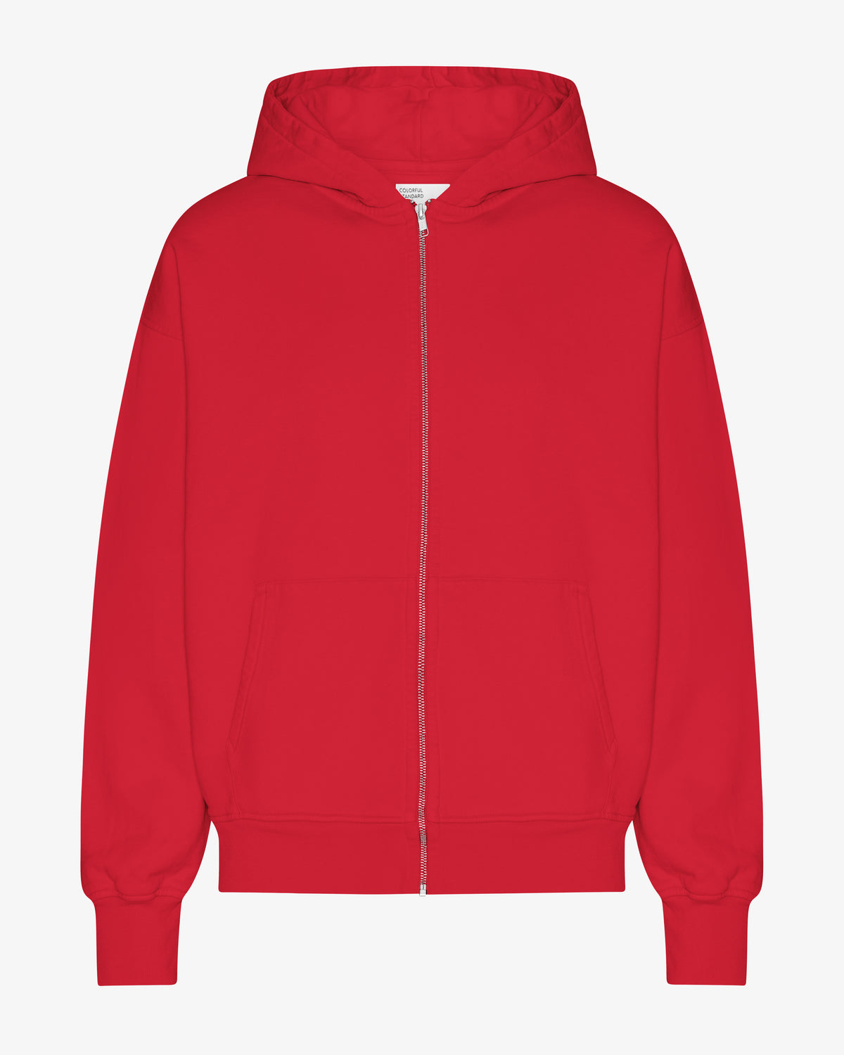 Organic Oversized Zip Hood - Scarlet Red