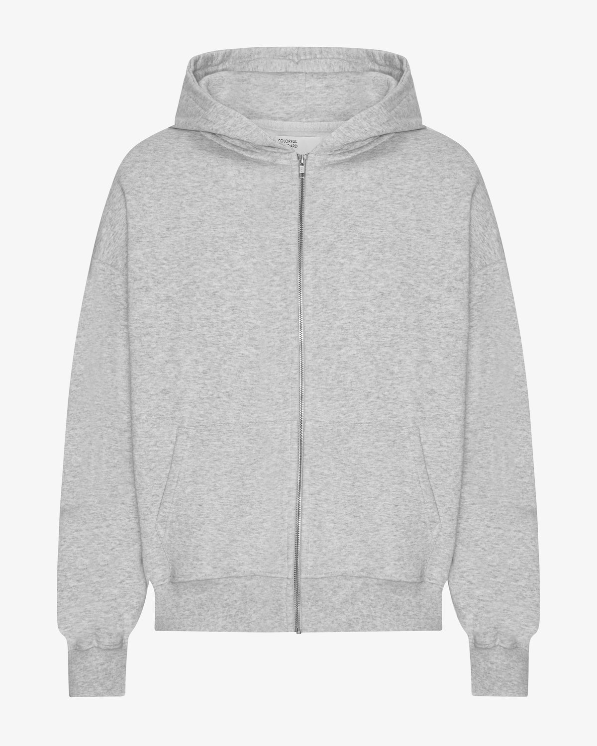 Organic Oversized Zip Hood - Snow Melange