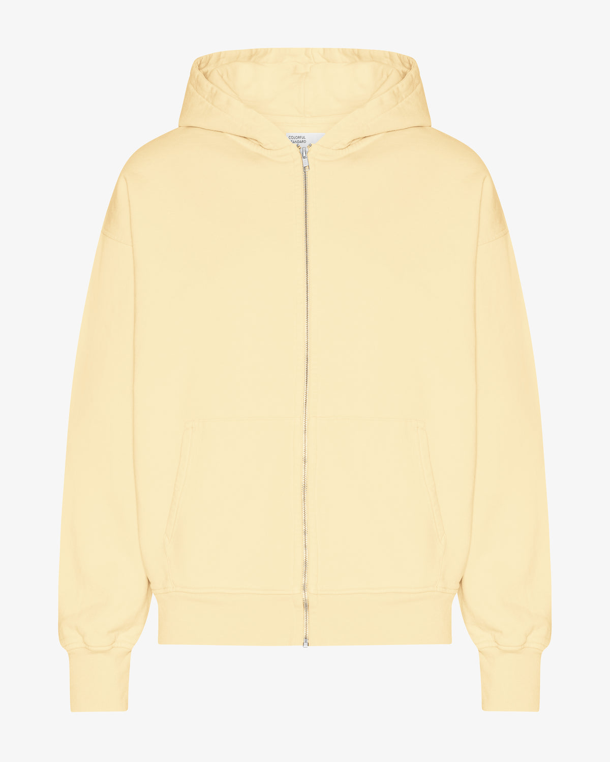 Organic Oversized Zip Hood - Soft Yellow