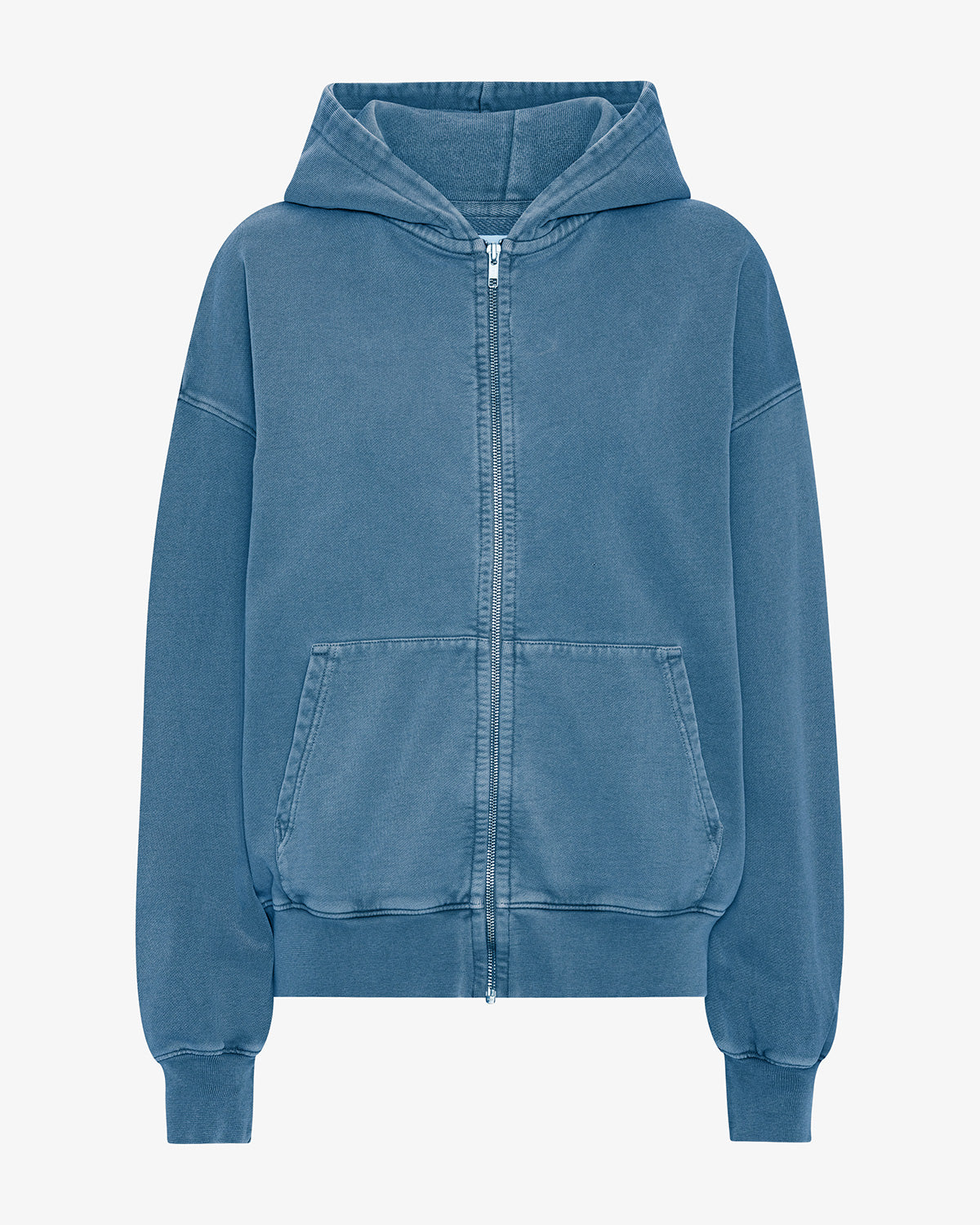Organic Oversized Zip Hood - Faded Indigo