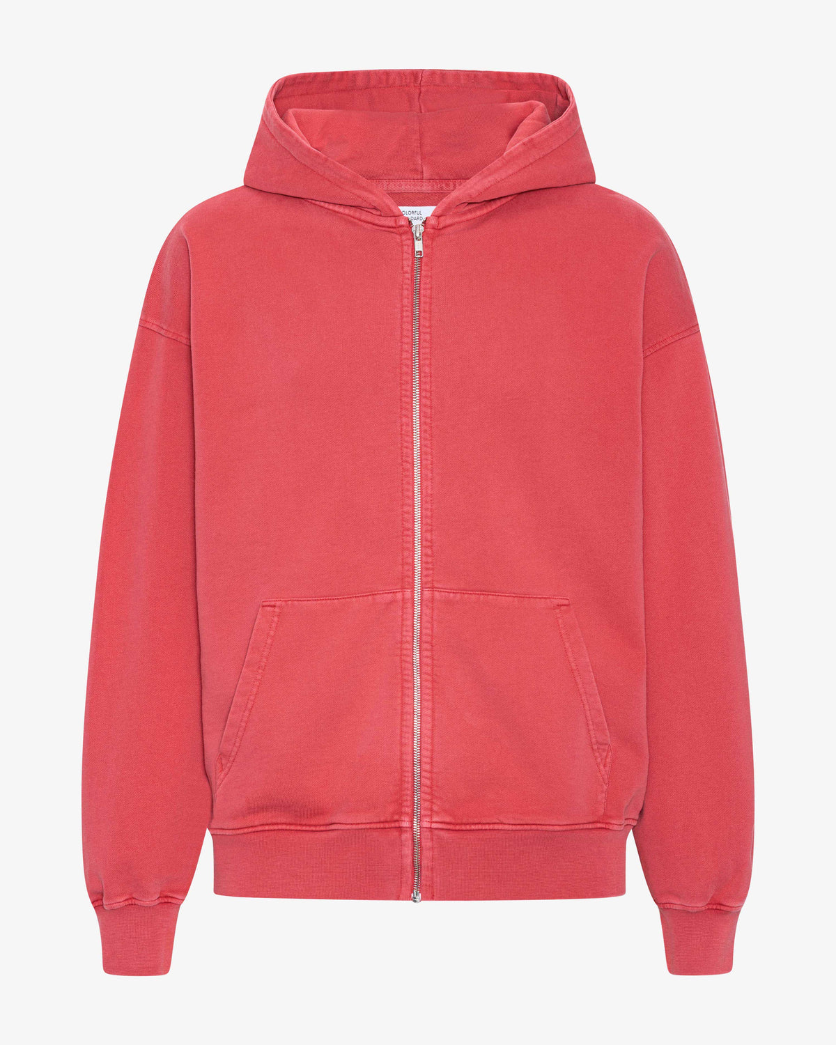 Organic Oversized Zip Hood - Faded Red
