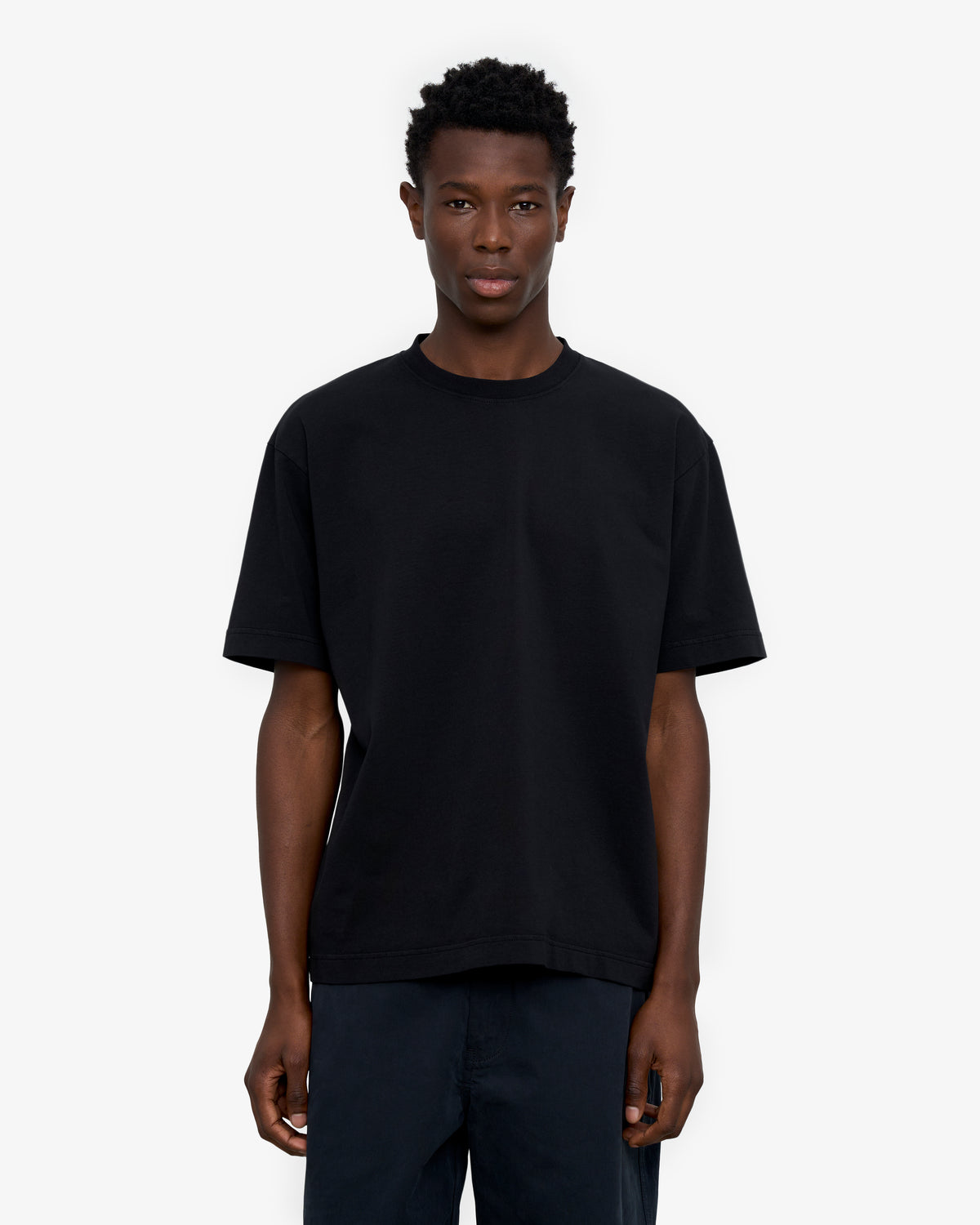 Heavy Organic Boxy Tee - Deep Black