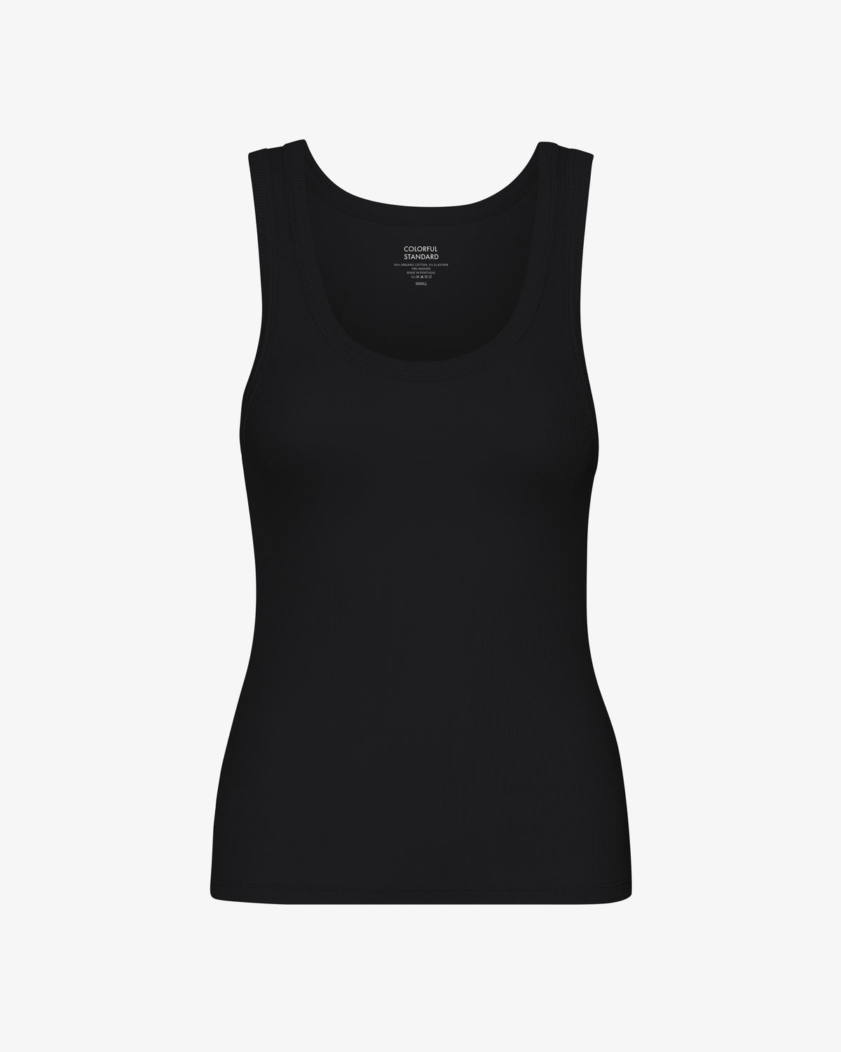 Women Organic Rib Tank Top - Deep Black