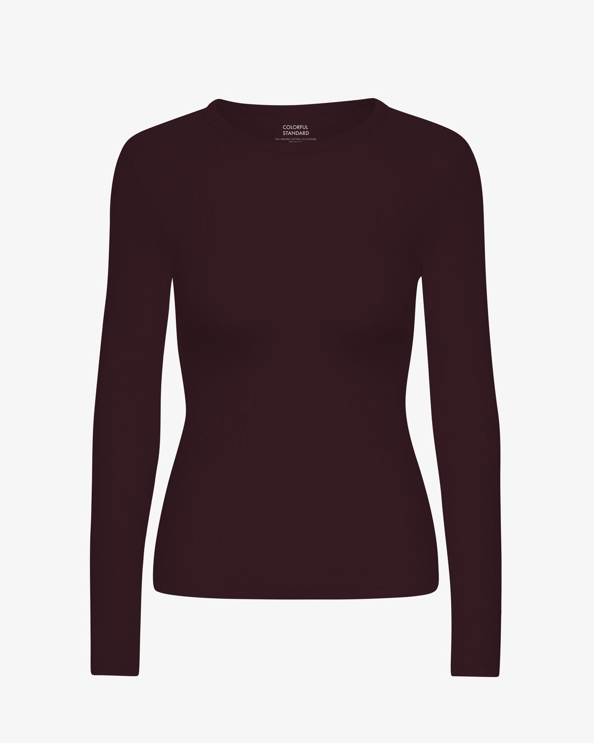 Women Organic Rib LS T-Shirt - Oxblood Red