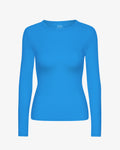 Women Organic Rib LS T-Shirt - Pacific Blue