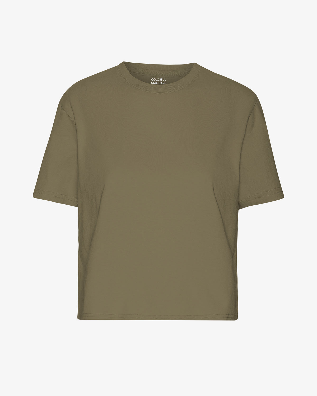 Organic Boxy Crop Tee - Dusty Olive