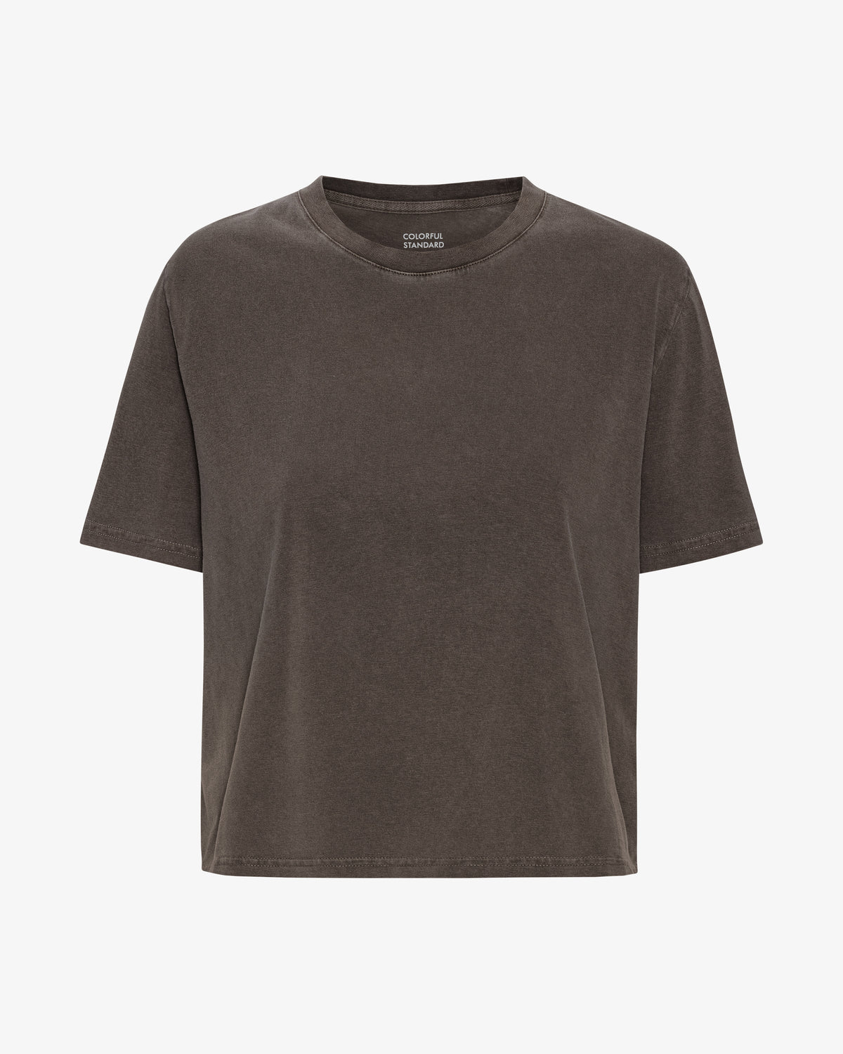 Organic Boxy Crop Tee - Faded Mud