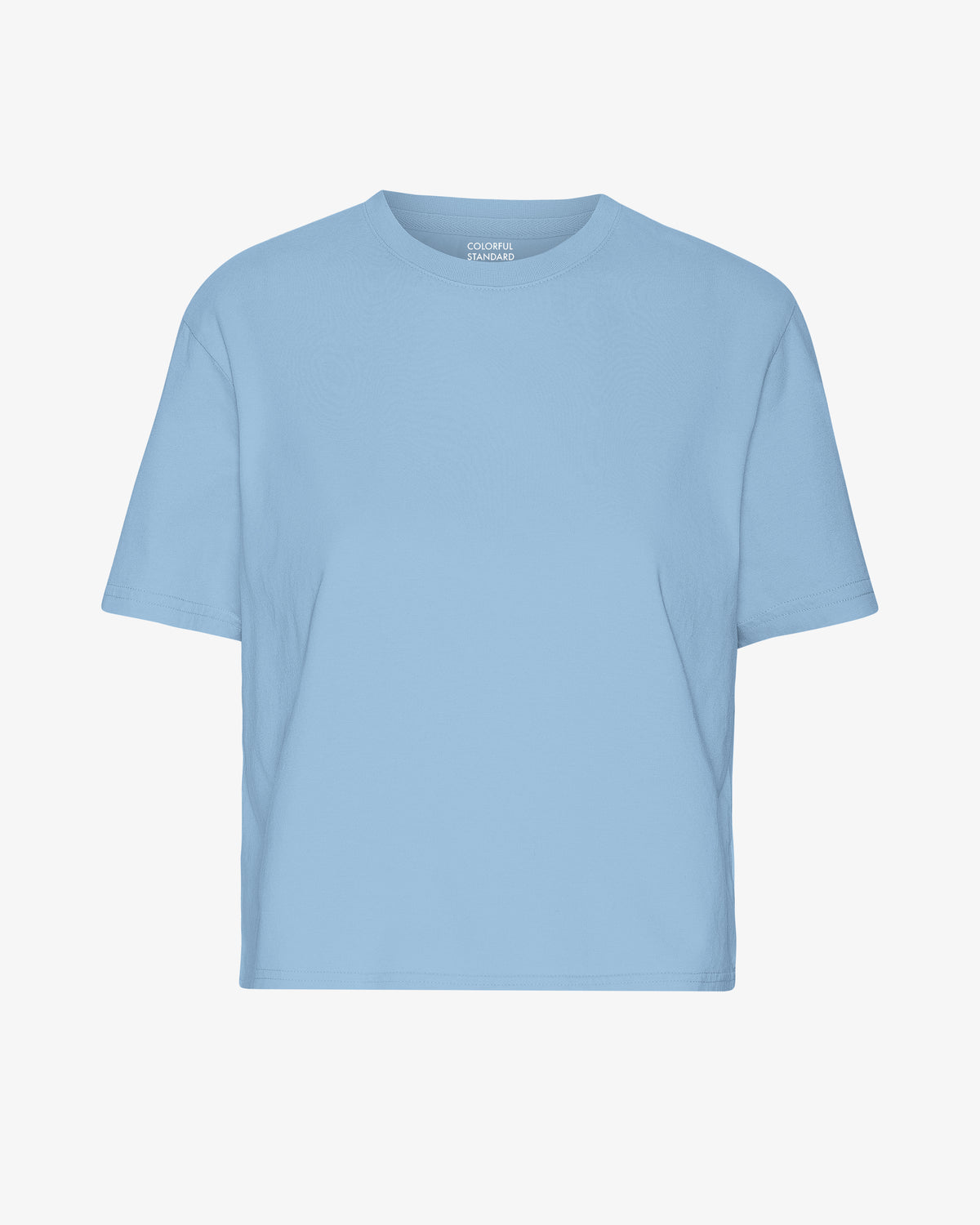 Organic Boxy Crop Tee - Seaside Blue