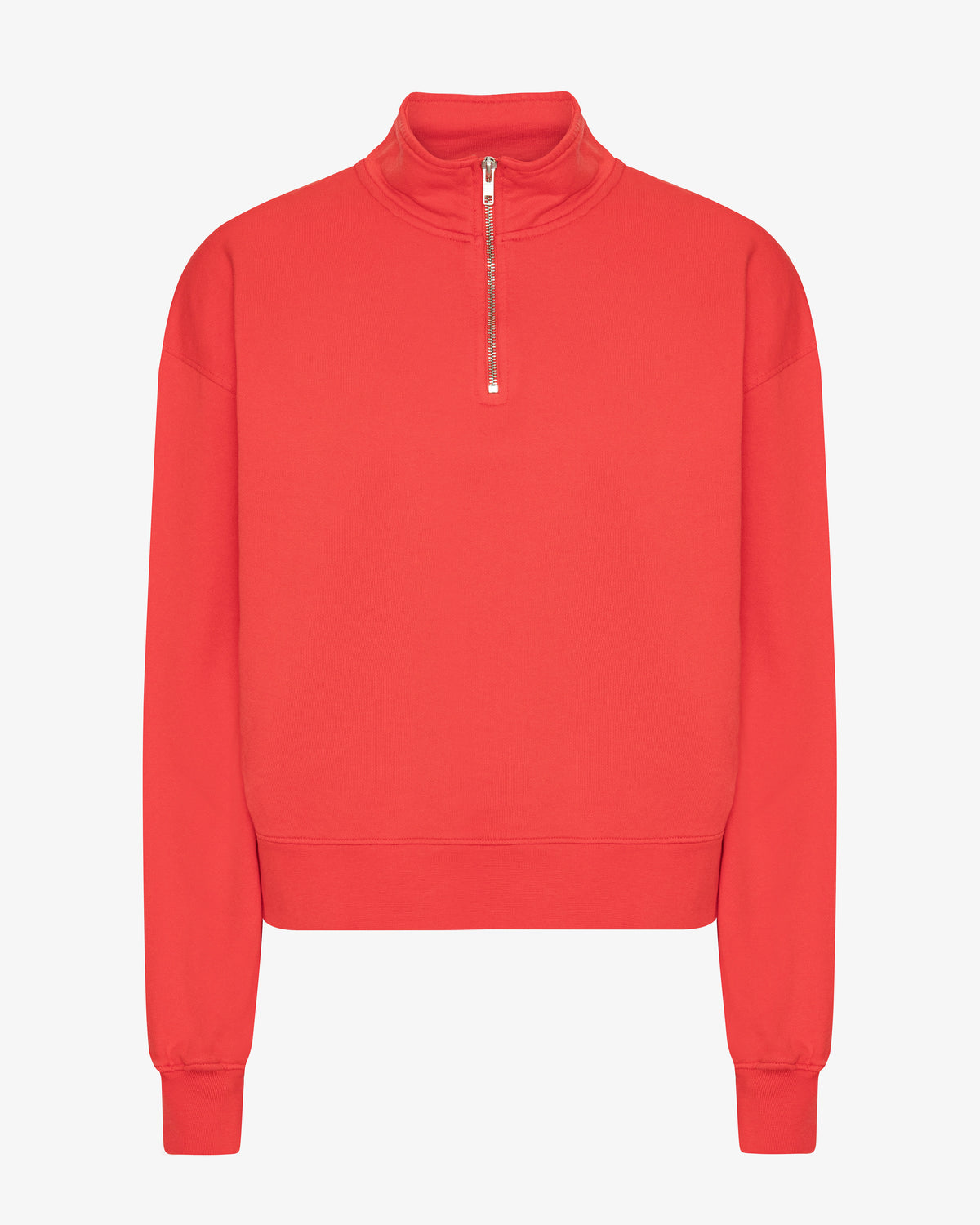 Women Organic Quarter Zip - Red Tangerine