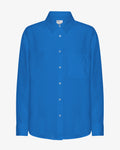 Linen Oversized Shirt - Pacific Blue
