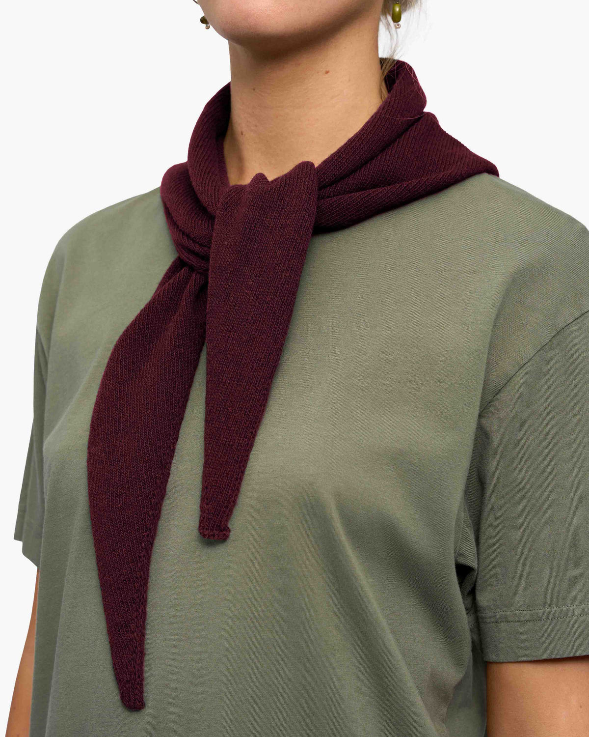 Merino Wool Triangle Scarf - Oxblood Red