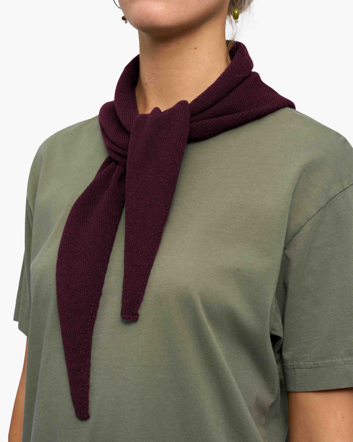 Merino Wool Triangle Scarf - Oxblood Red