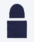 Merino Wool Beanie & Scarf - Marine Blue