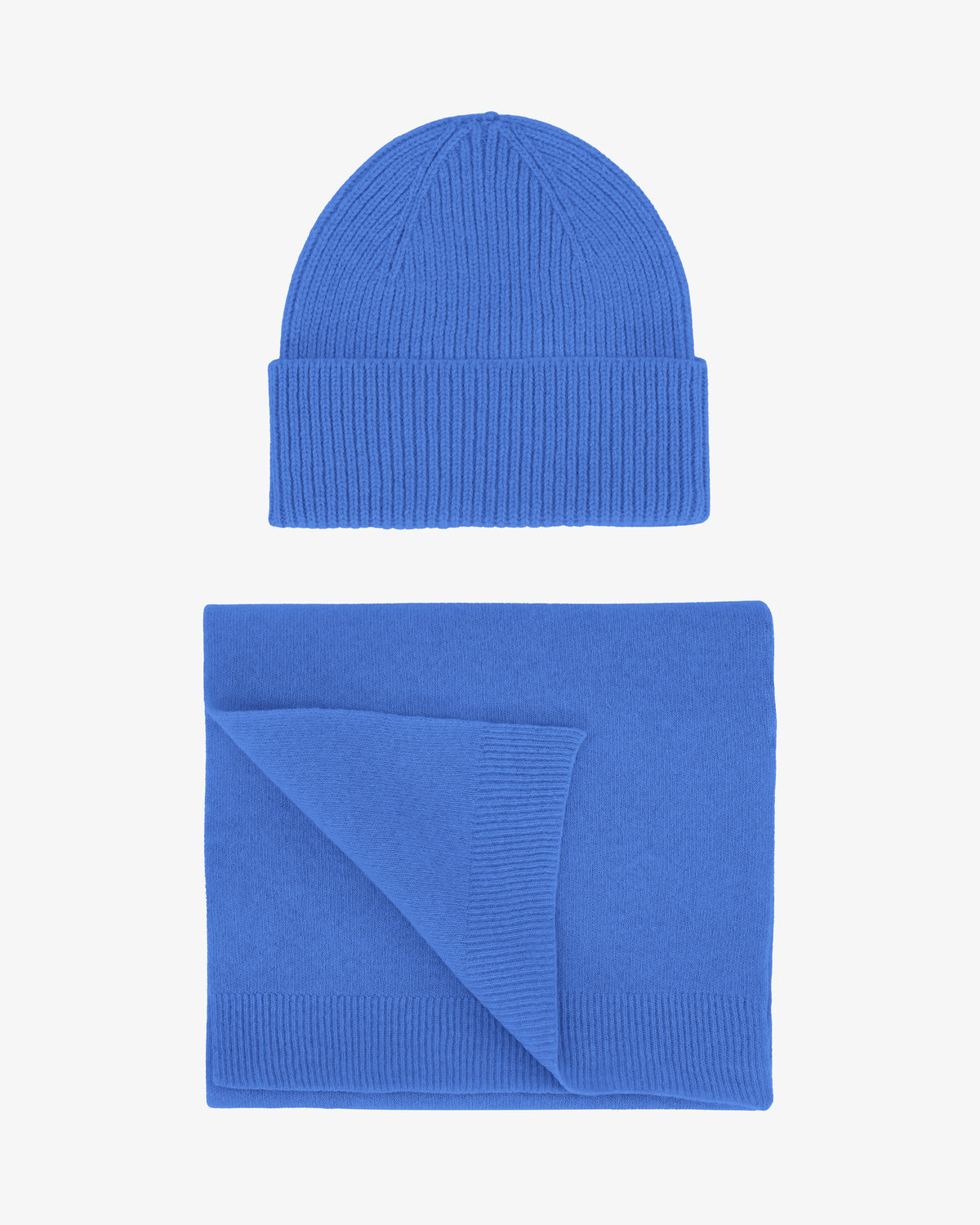 Merino Wool Beanie & Scarf - Pacific Blue