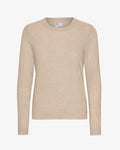 Women Light Merino Wool Crew - Ivory White