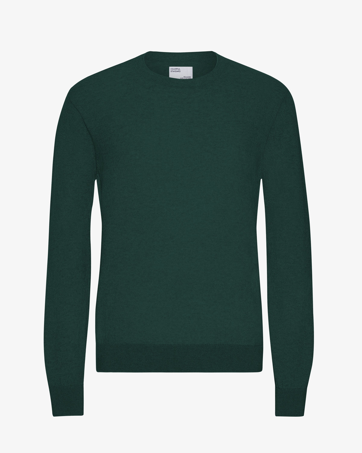 Light Merino Wool Crew - Emerald Green