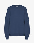 Oversized Merino Wool Crew - Petrol Blue