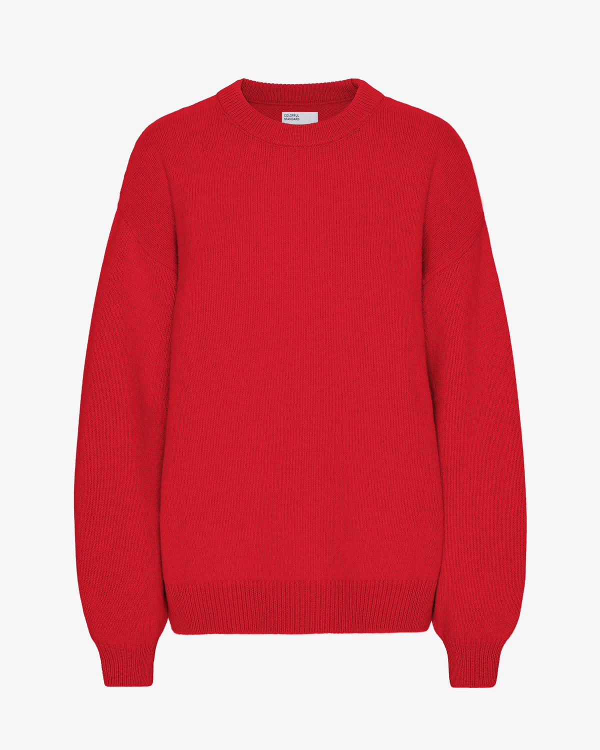 Oversized Merino Wool Crew - Scarlet Red