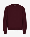 Oversized Merino Wool Crew - Oxblood Red